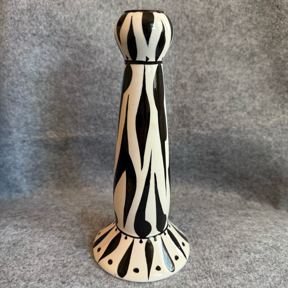 Vintage Signed Evandale Hand Painted Porcelain Candlestick Holder Wynne Noble